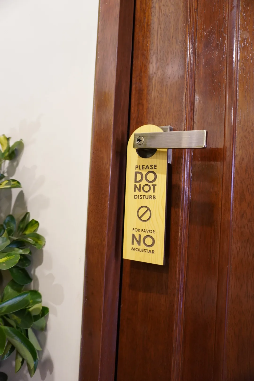 Detail: "Do not disturb" door hanger