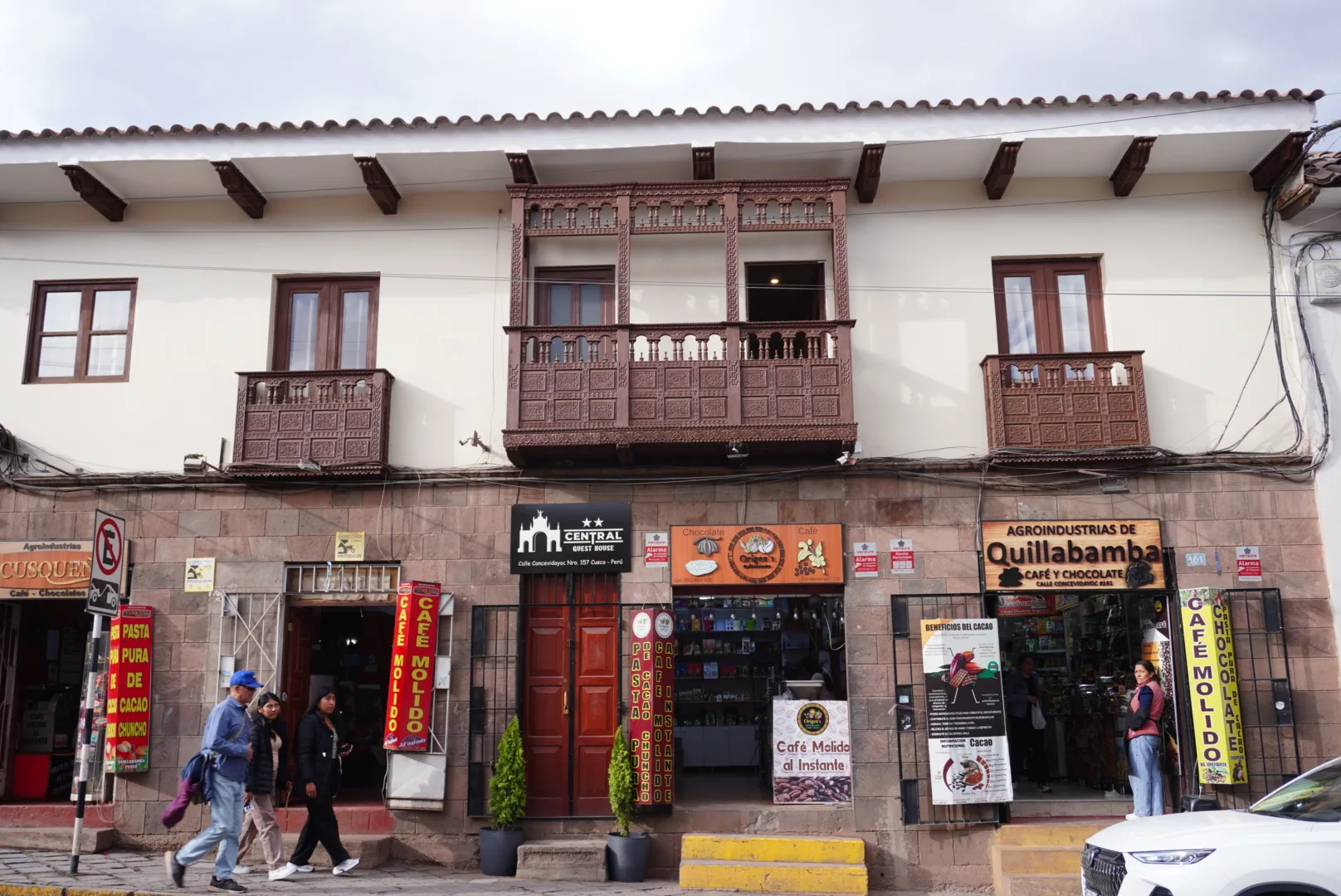 Central Guest House facade in downtown Cusco